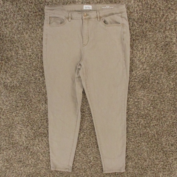 Nicole Miller‎ Jeans Women's 14 Tan SOHO High Rise Ankle Skinny Stretch Denim - Picture 1 of 9
